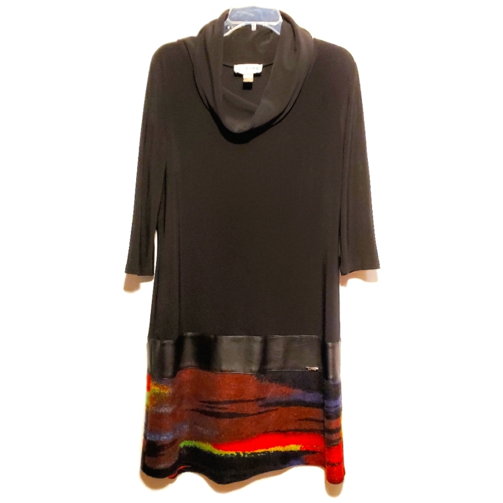 Joseph Ribhoff size 12 black cowl dress